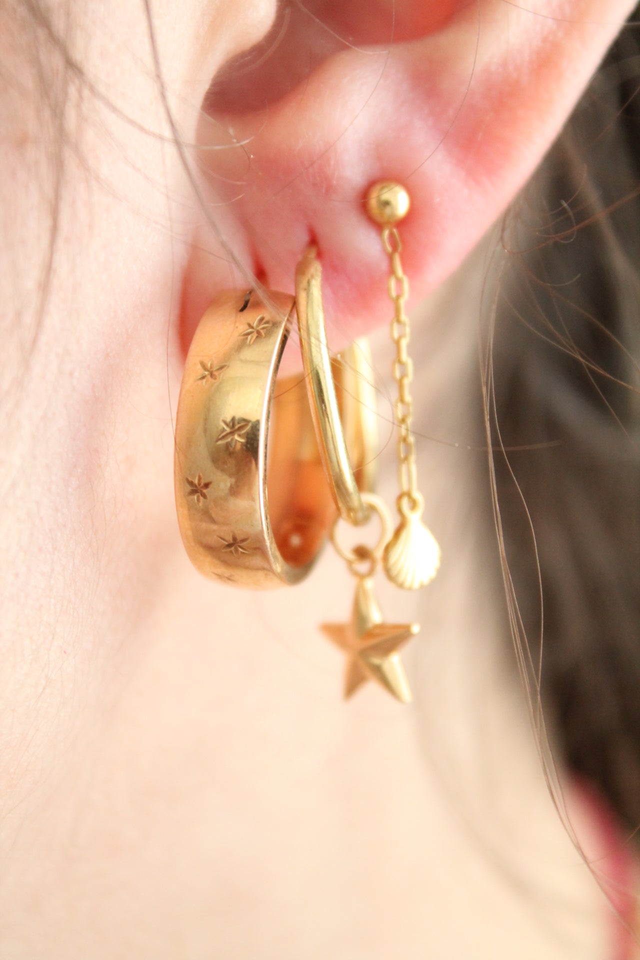 Bold Starry Hoops