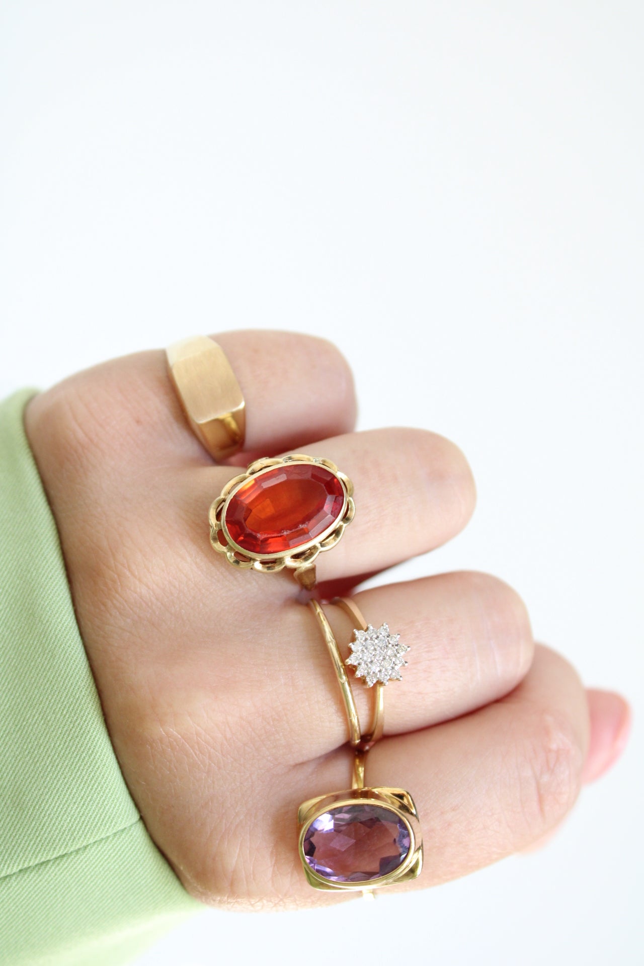 Orange Sapphire Statement Ring