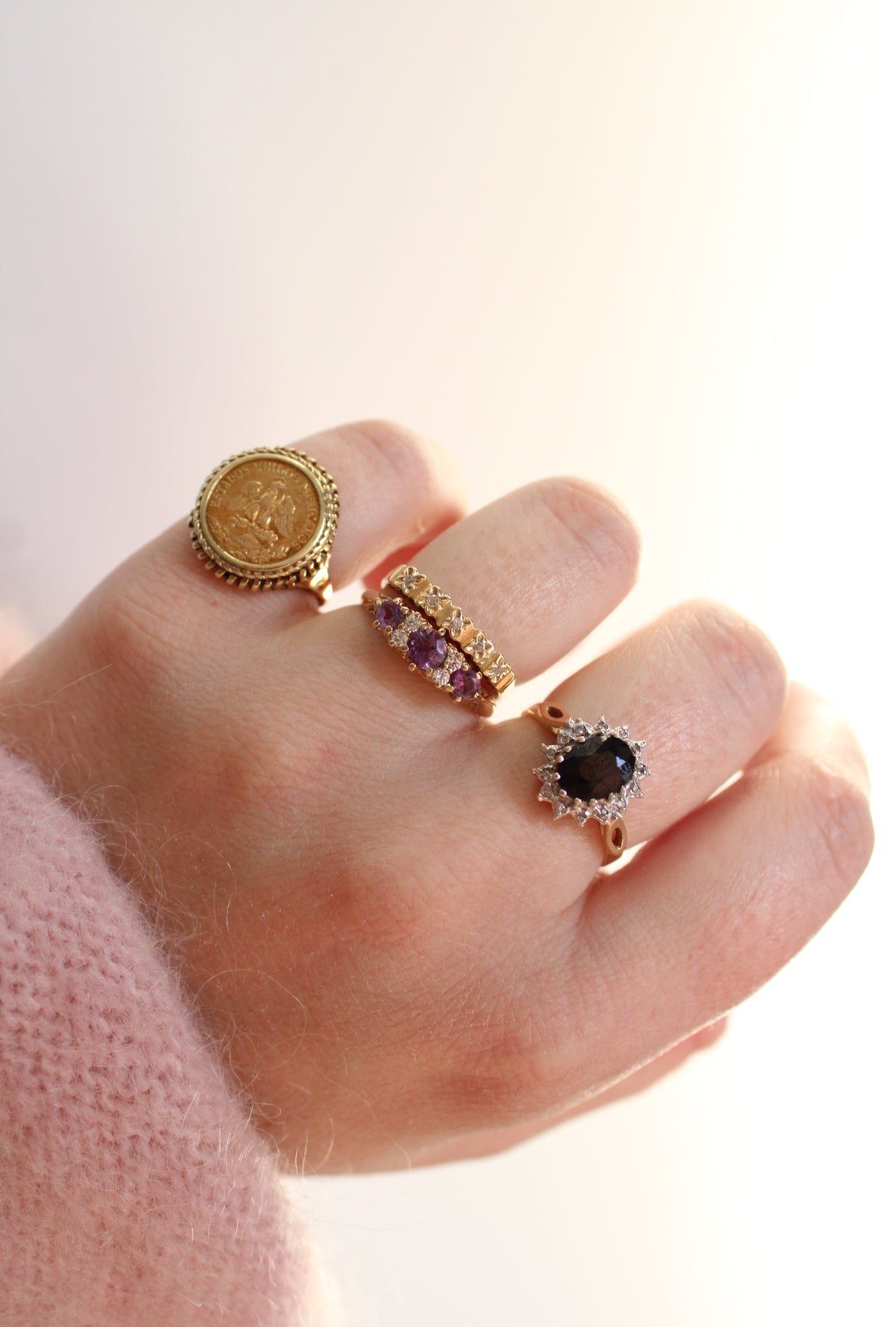 Sapphire & Diamond Lady Di Ring