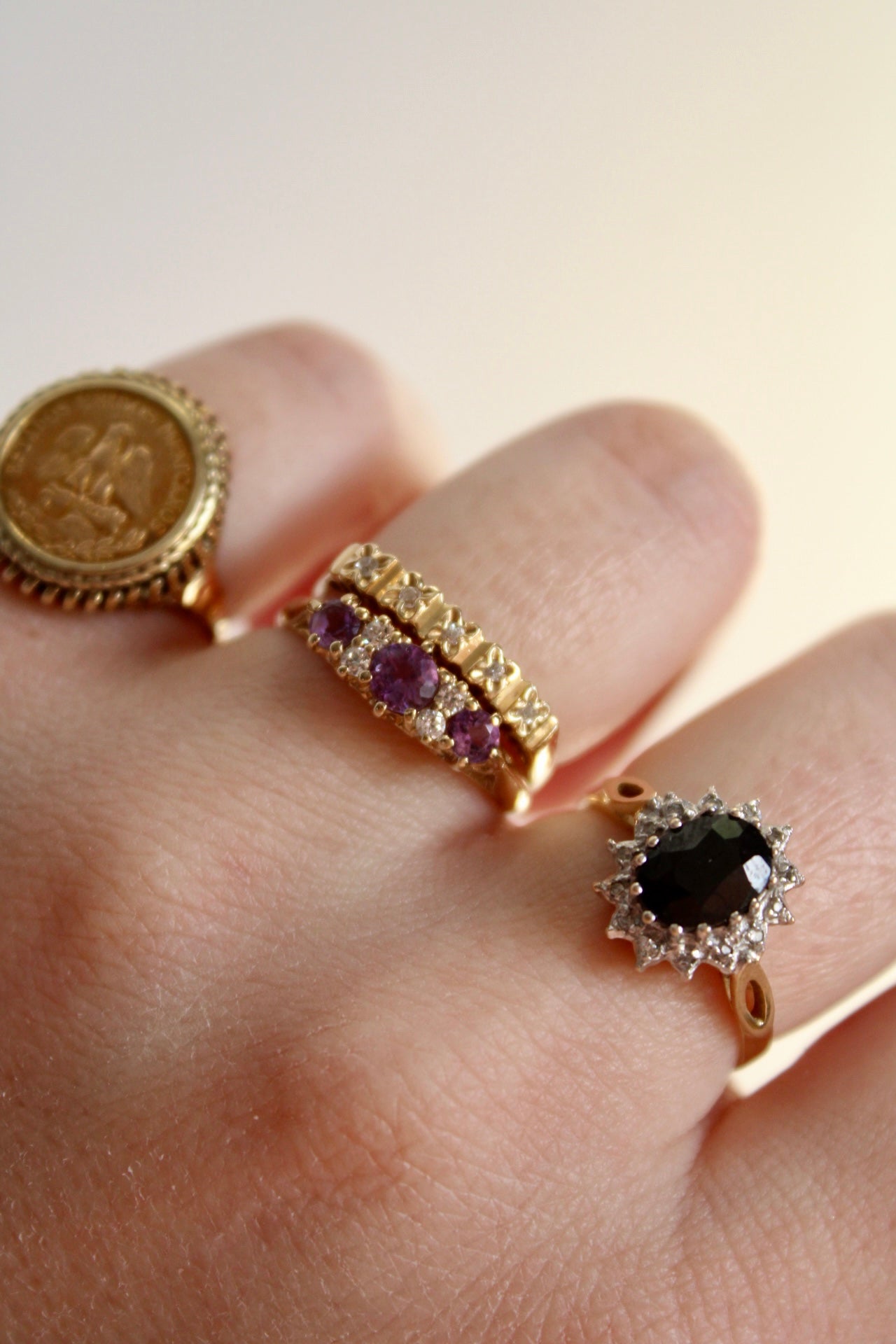 Sapphire & Diamond Lady Di Ring