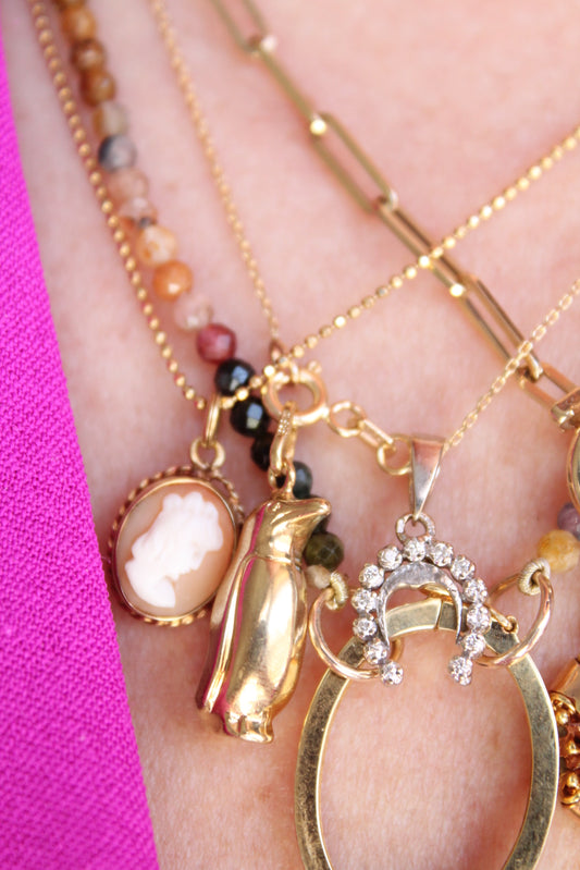 White Gold Diamond Horseshoe Pendant