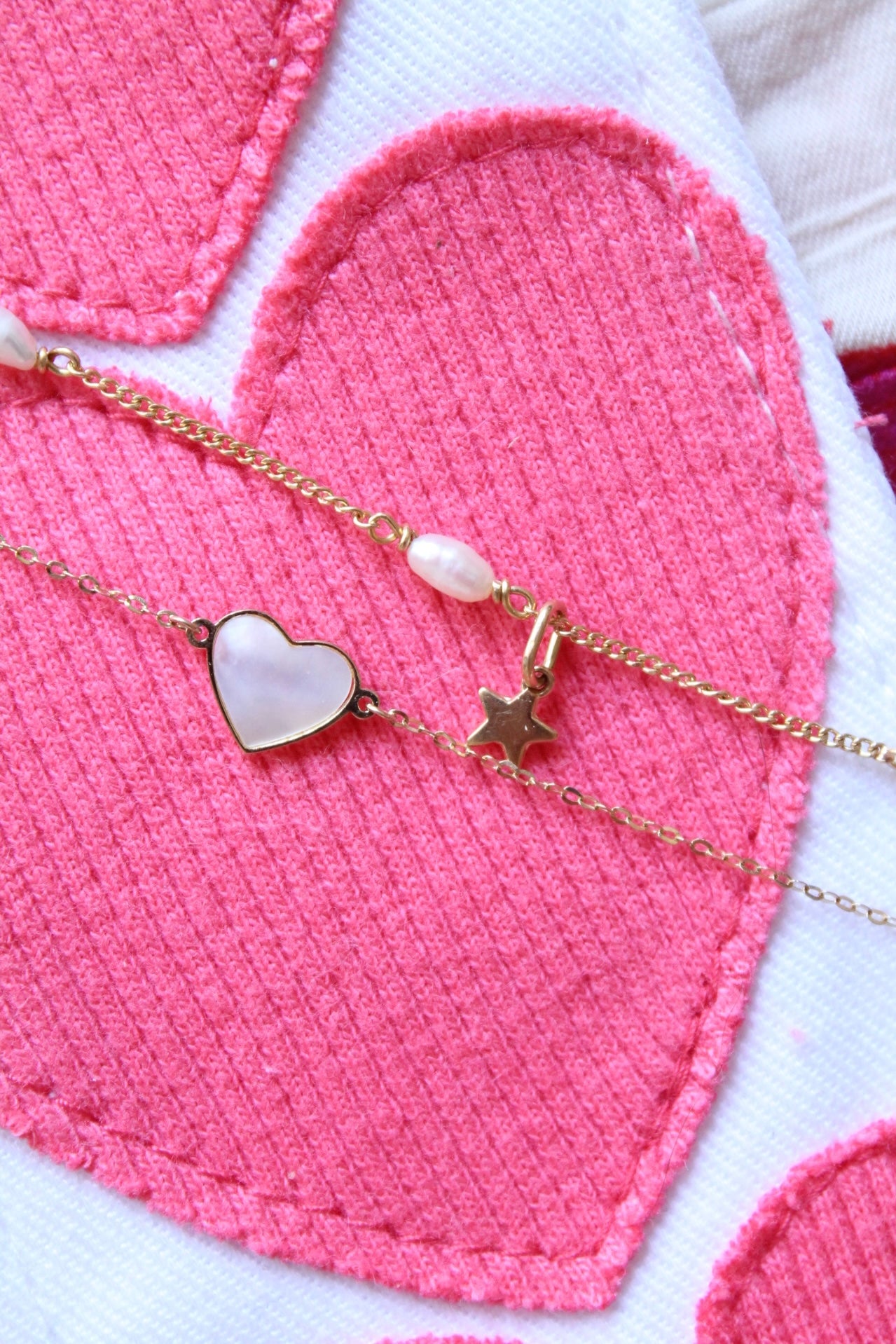 Mother of Pearl Heart Bracelet
