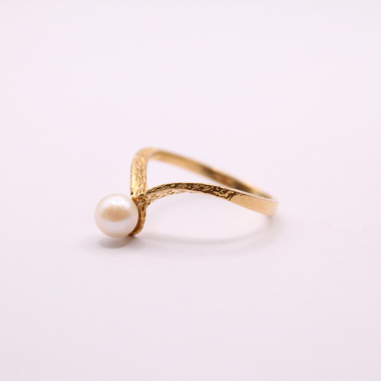 Pearl Wishbone Ring