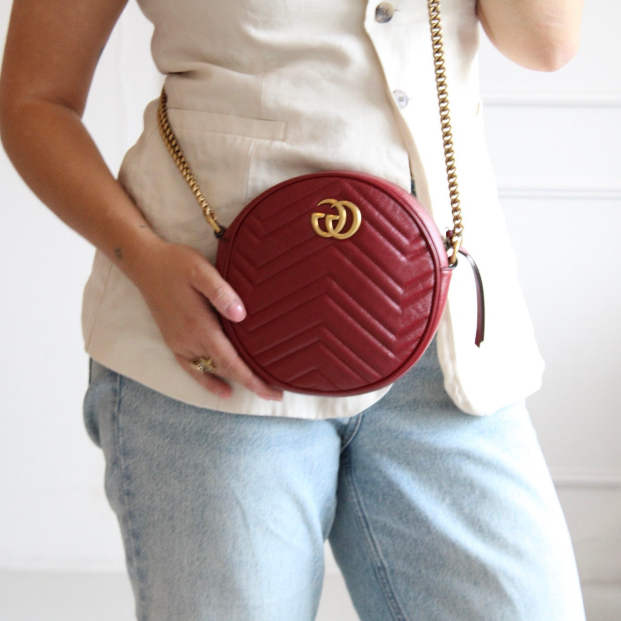 Gucci Marmont Round Shoulder Bag