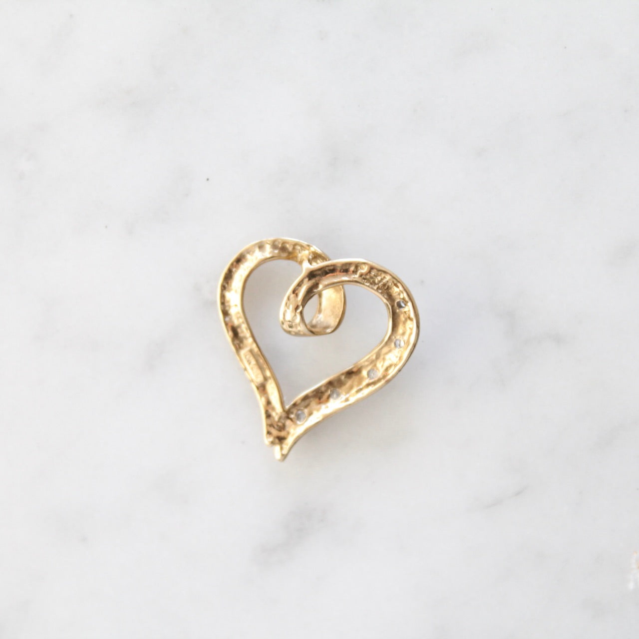 Floating Diamond Heart Charm