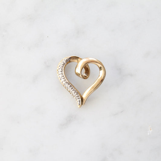 Floating Diamond Heart Charm