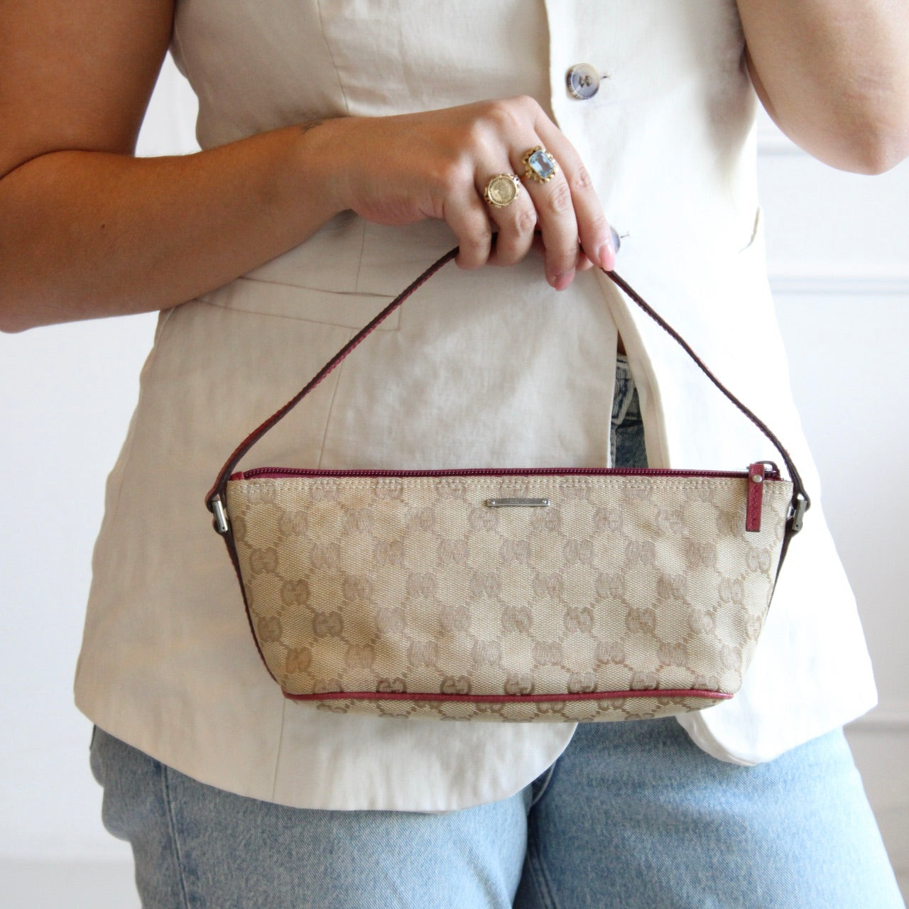 Gucci GG Canvas Boat Bag