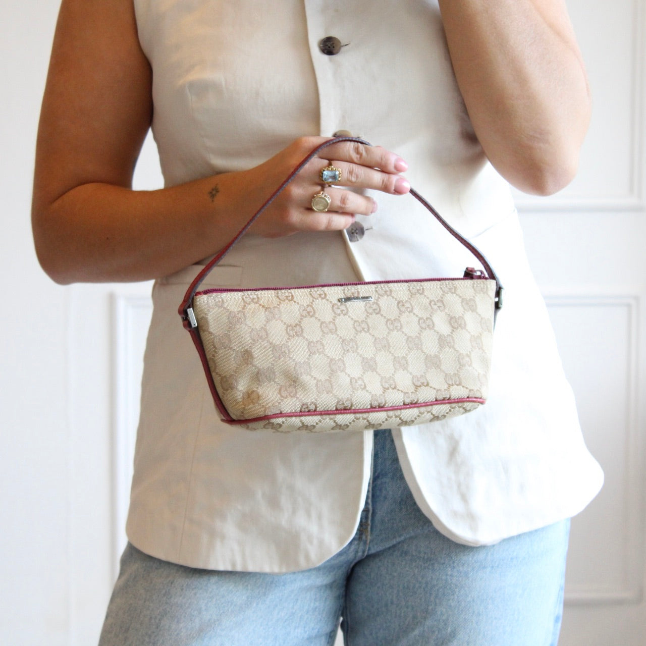 Gucci GG Canvas Boat Bag