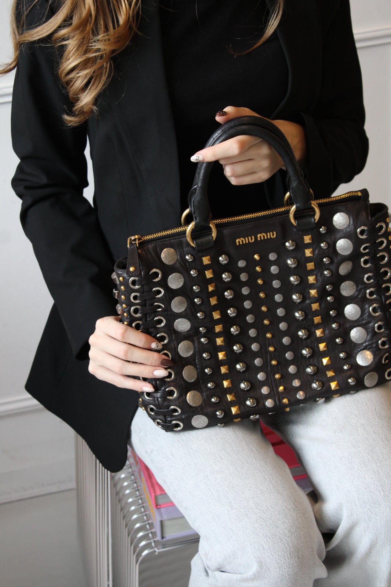 Miu Miu Studs Hand Bag