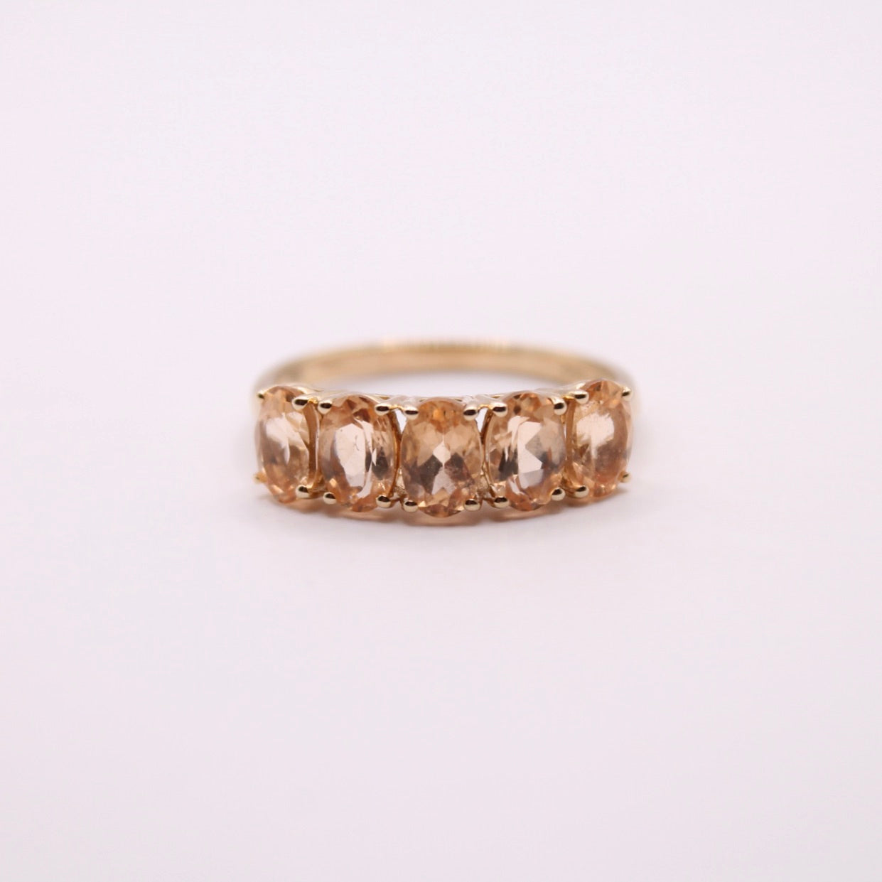 Peach Morganite Row Ring