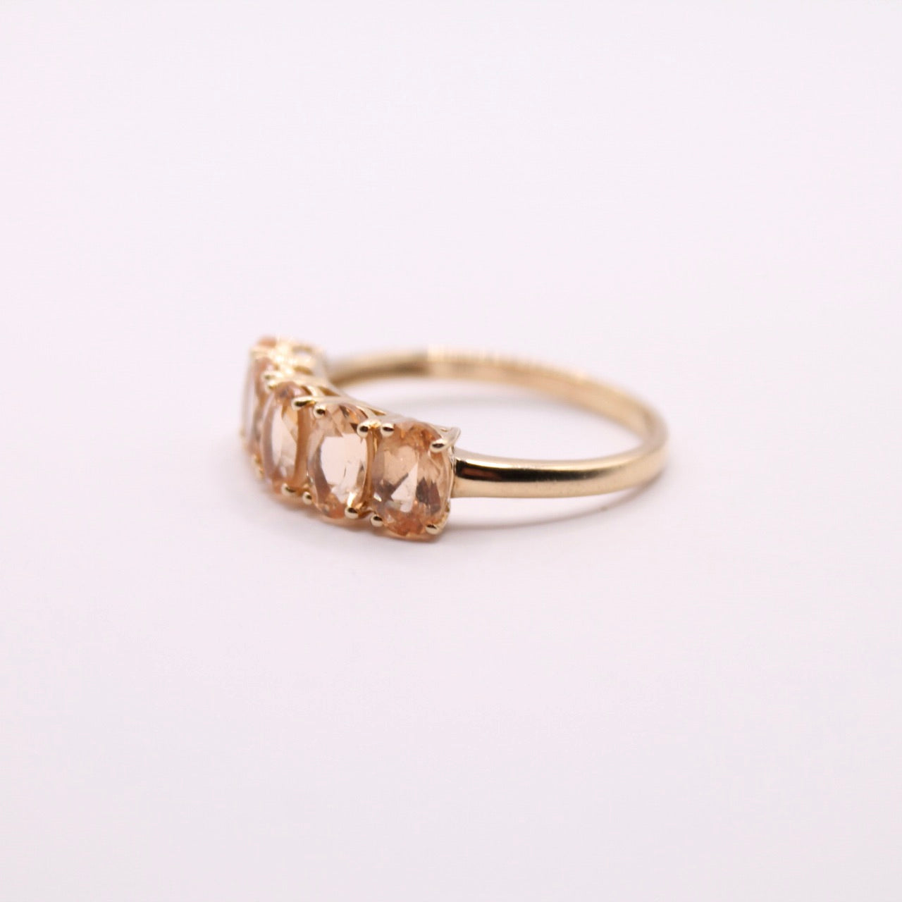 Peach Morganite Row Ring