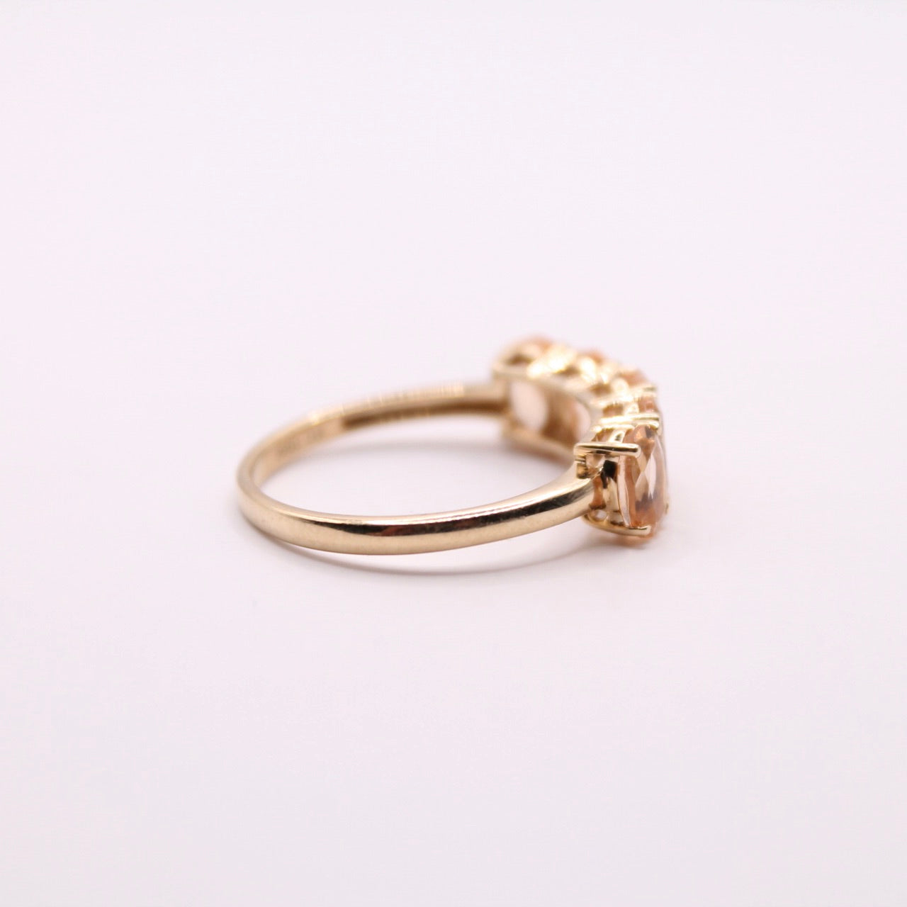 Peach Morganite Row Ring