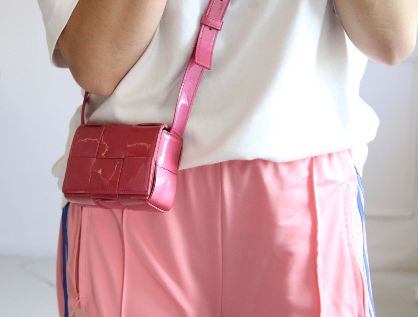 Bottega Veneta Intrecciato Enamel Shoulder Bag