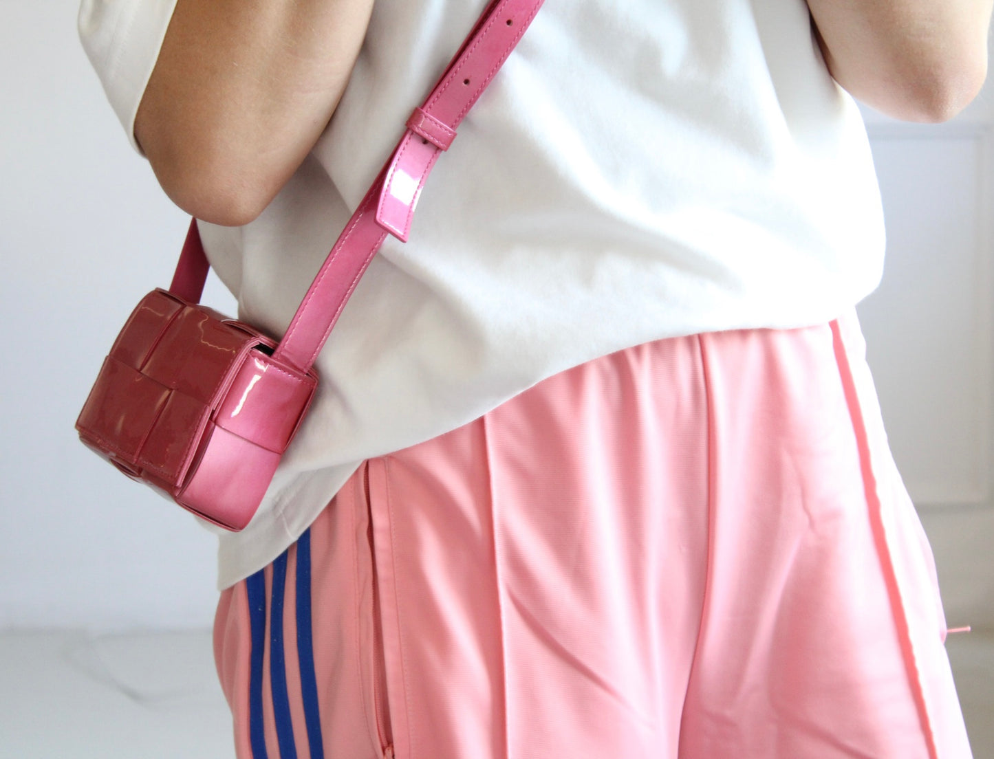 Bottega Veneta Intrecciato Enamel Shoulder Bag