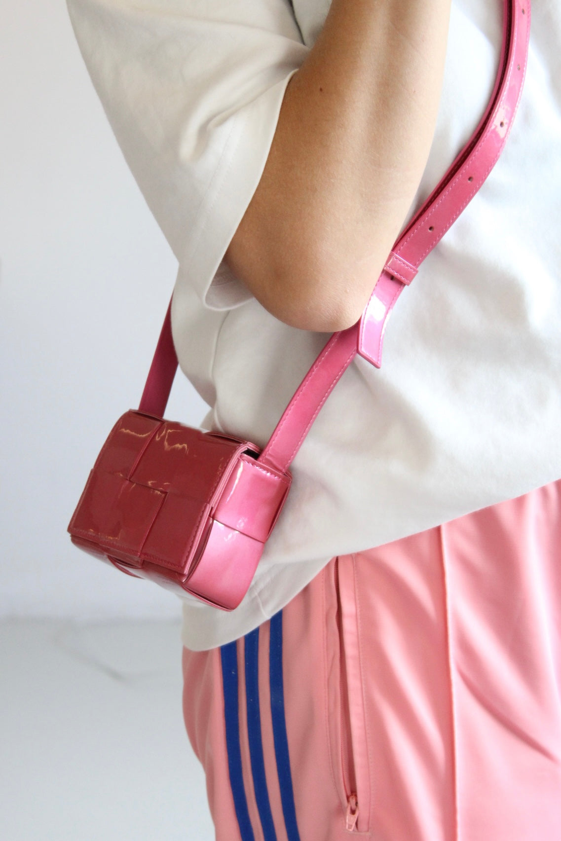 Bottega Veneta Intrecciato Enamel Shoulder Bag