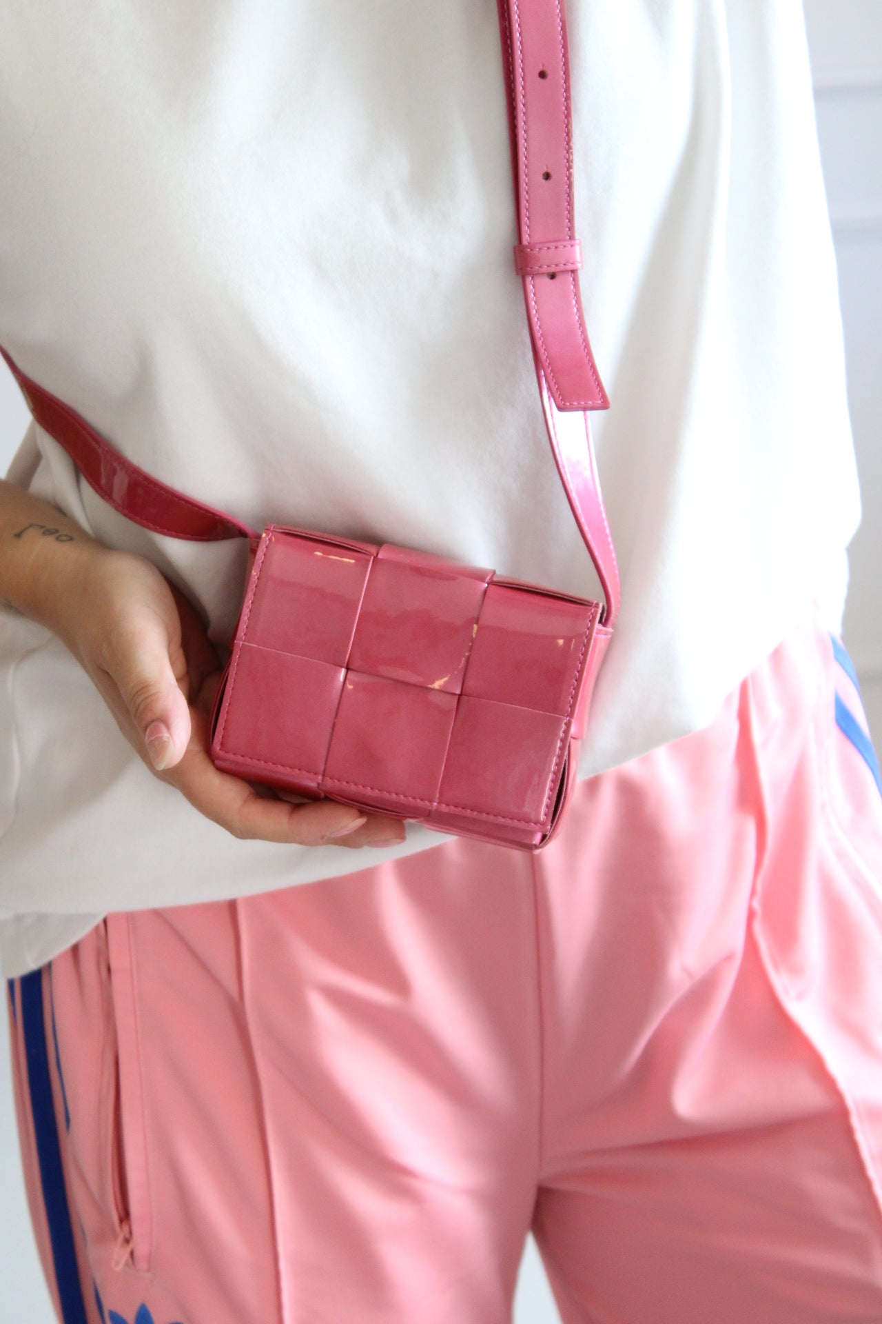 Bottega Veneta Intrecciato Enamel Shoulder Bag