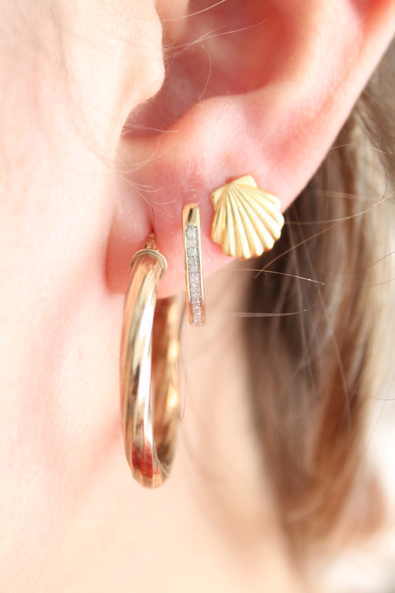 2-in-1 Diamond Huggie Earrings