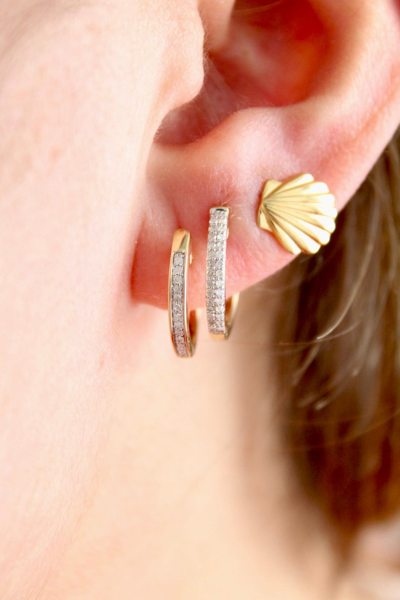 2-in-1 Diamond Huggie Earrings
