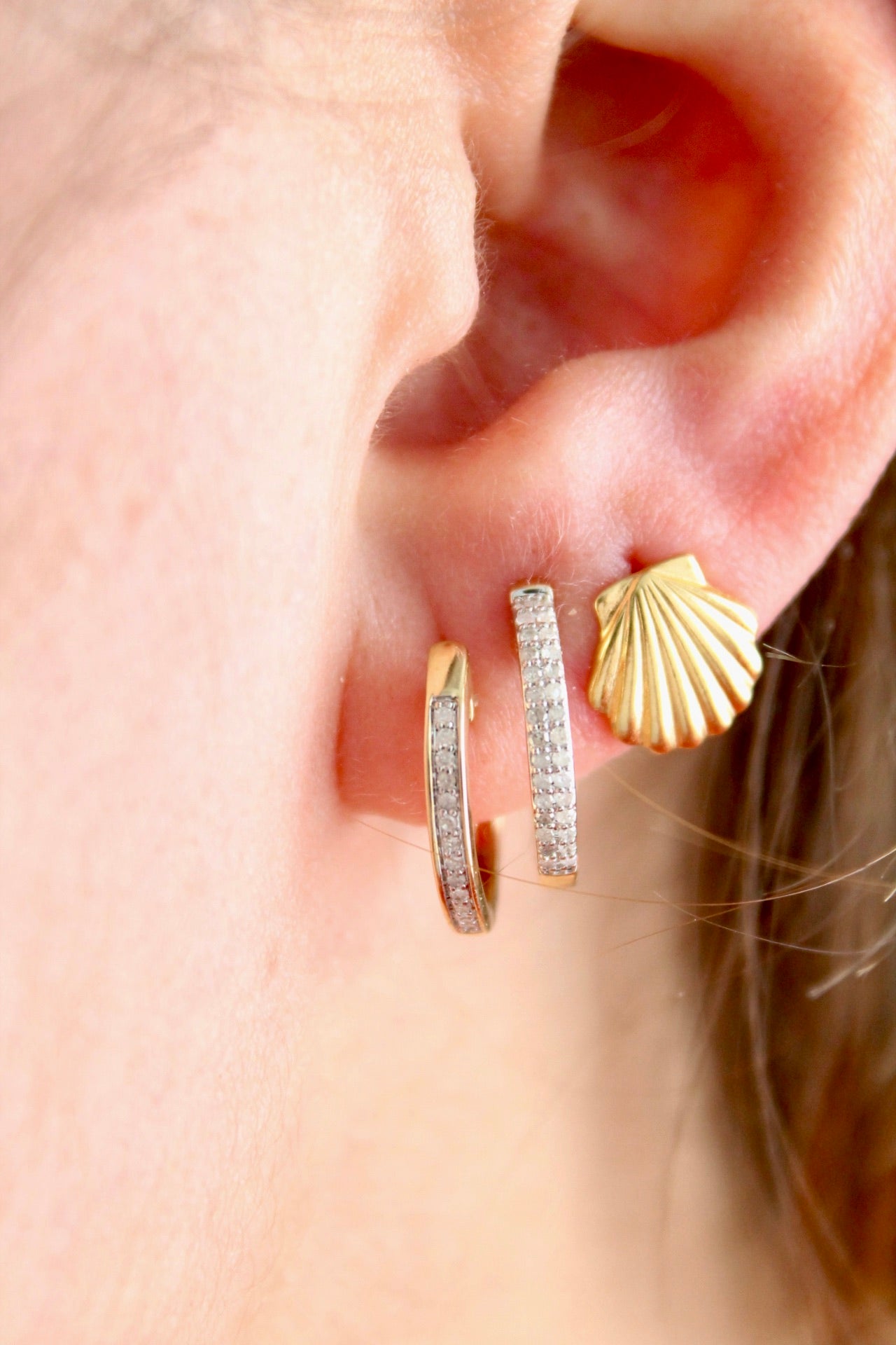 2-in-1 Diamond Huggie Earrings