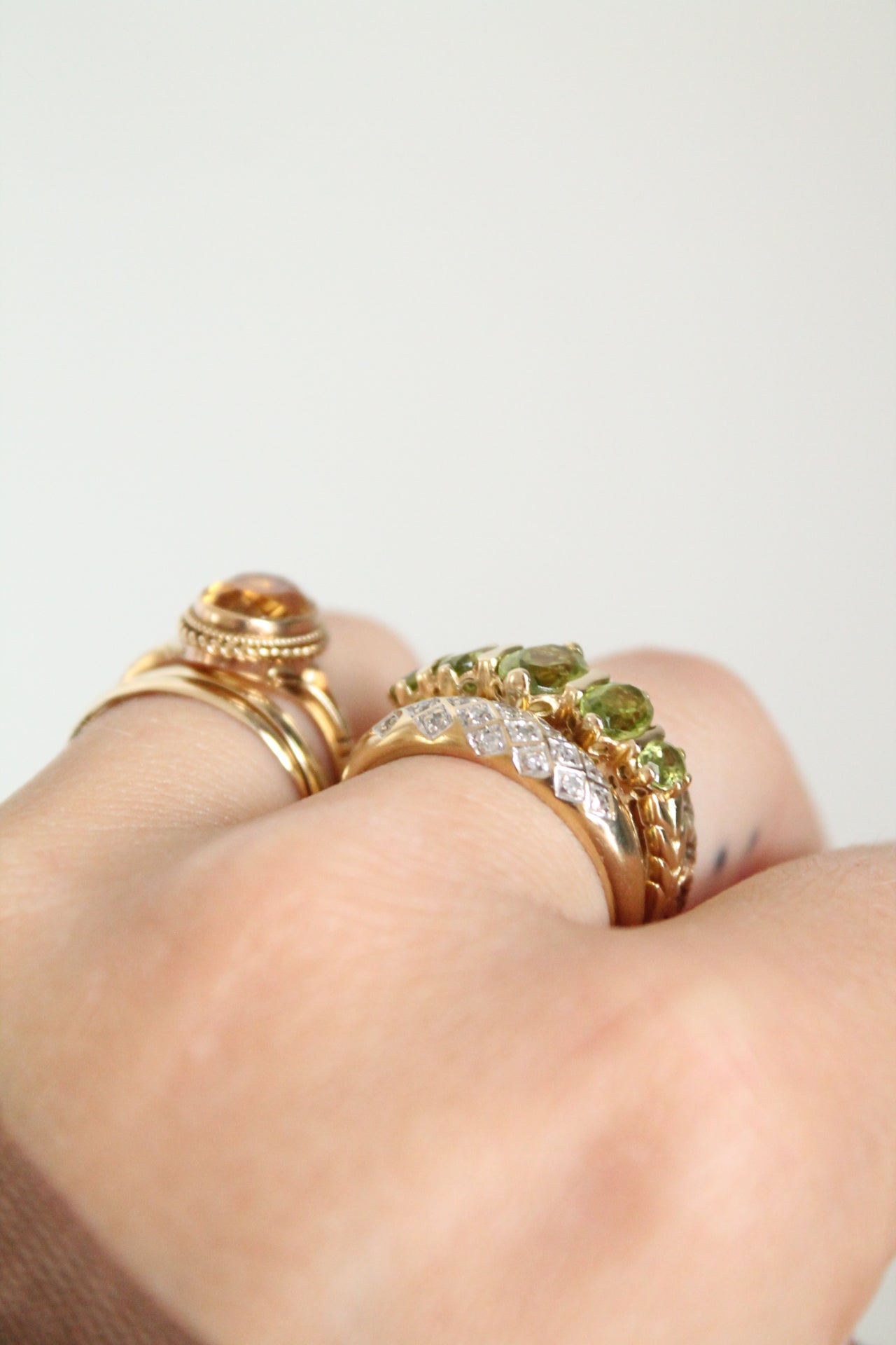 Single Citrine Cord Ring