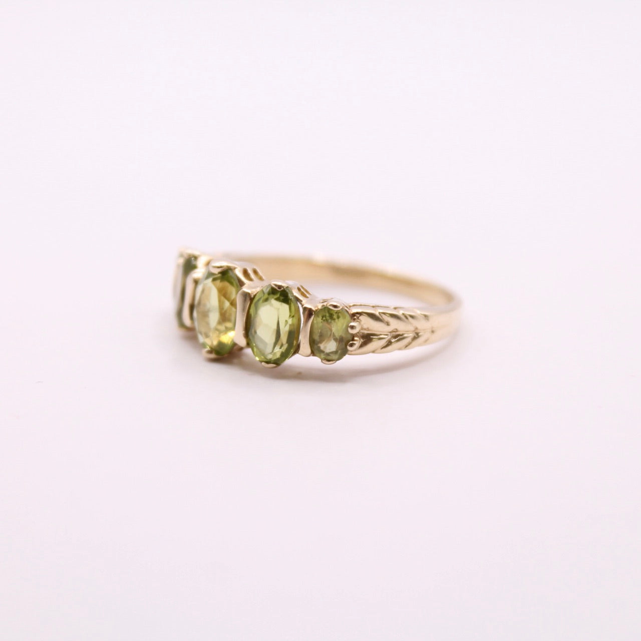 Victorian Peridot Row Ring