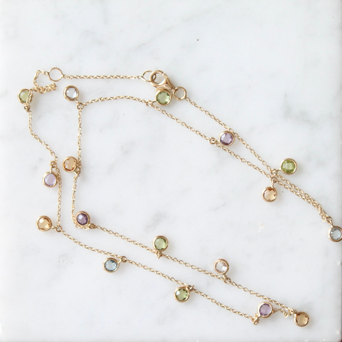 Multi Gem Disco Necklace