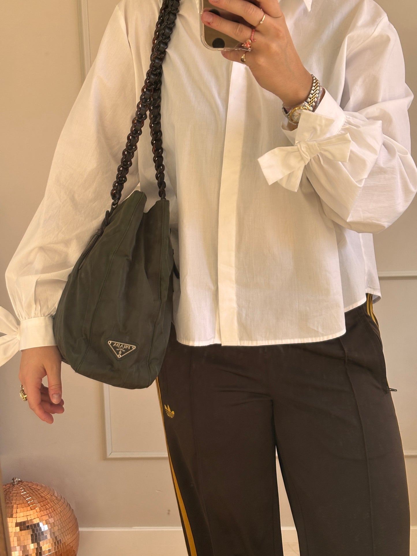 Prada Nylon Khaki Tote Bag