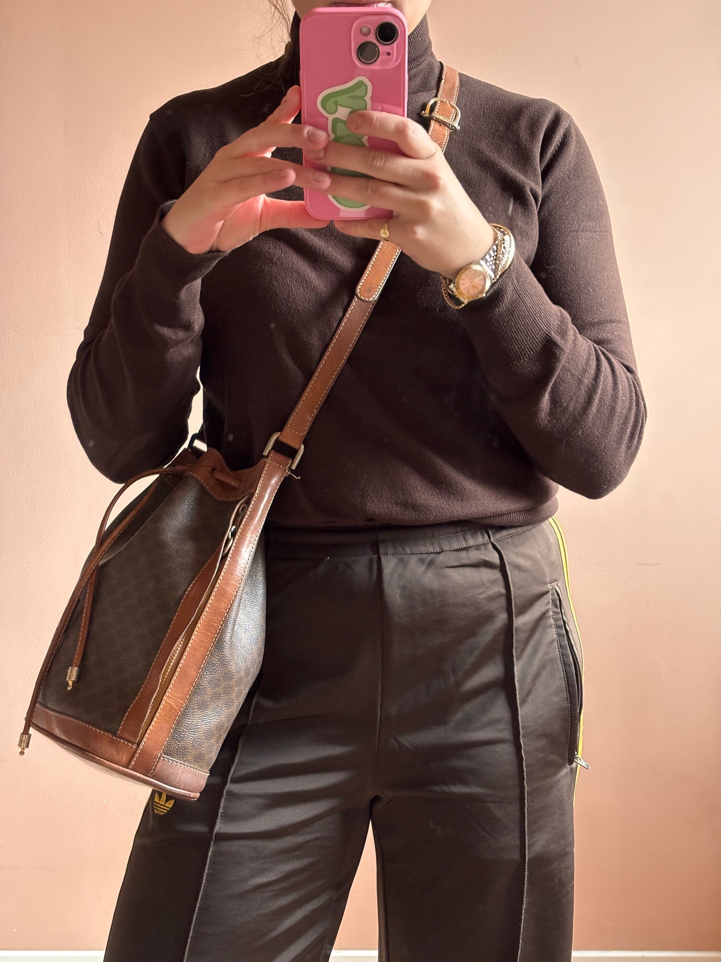 Celine Macadam Bucket Shoulder Bag