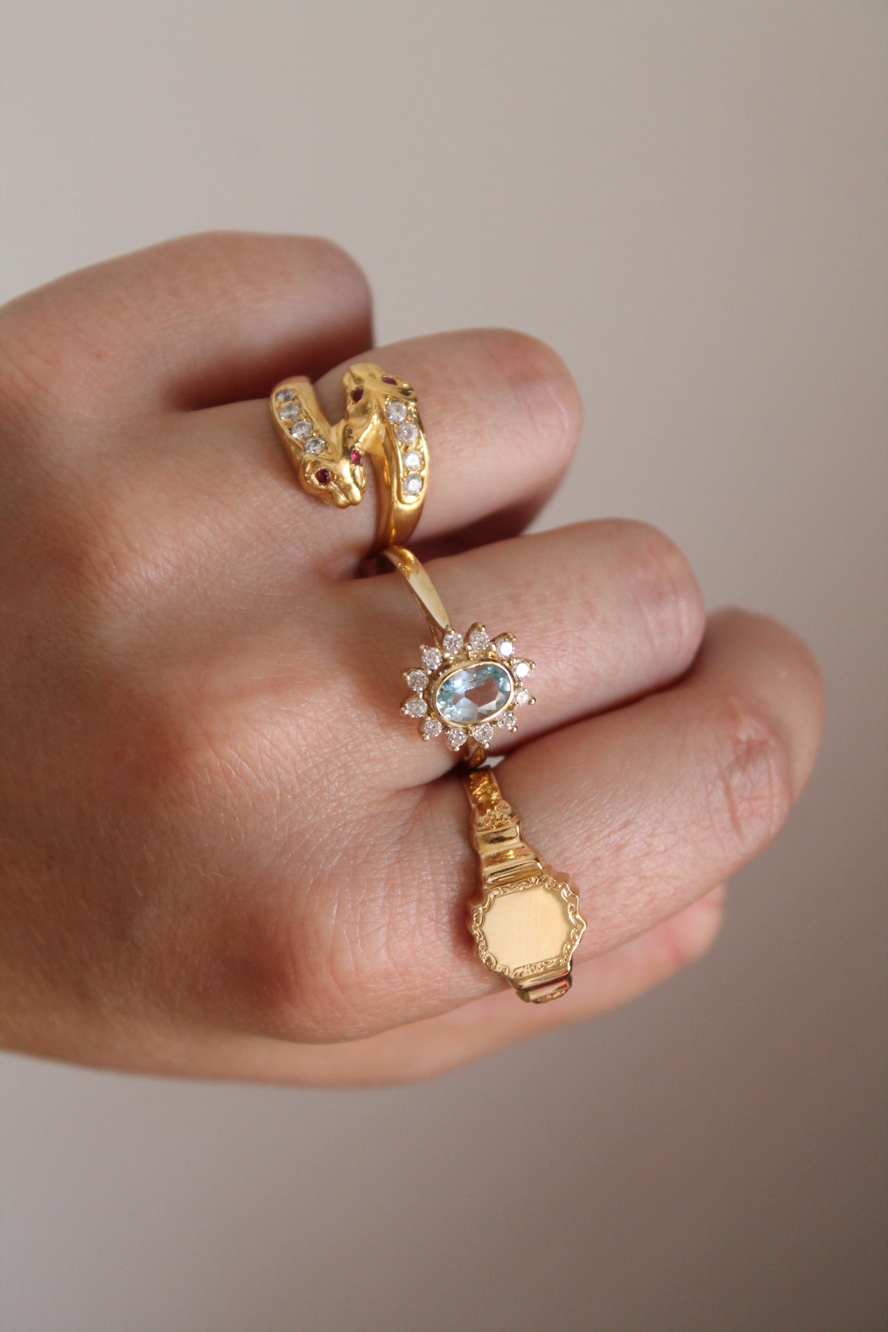 Aquamarine Lady Di Ring