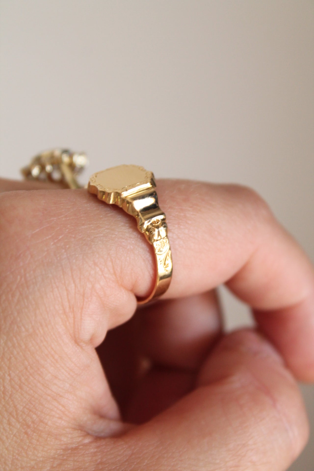 Solid Shield Signet Ring