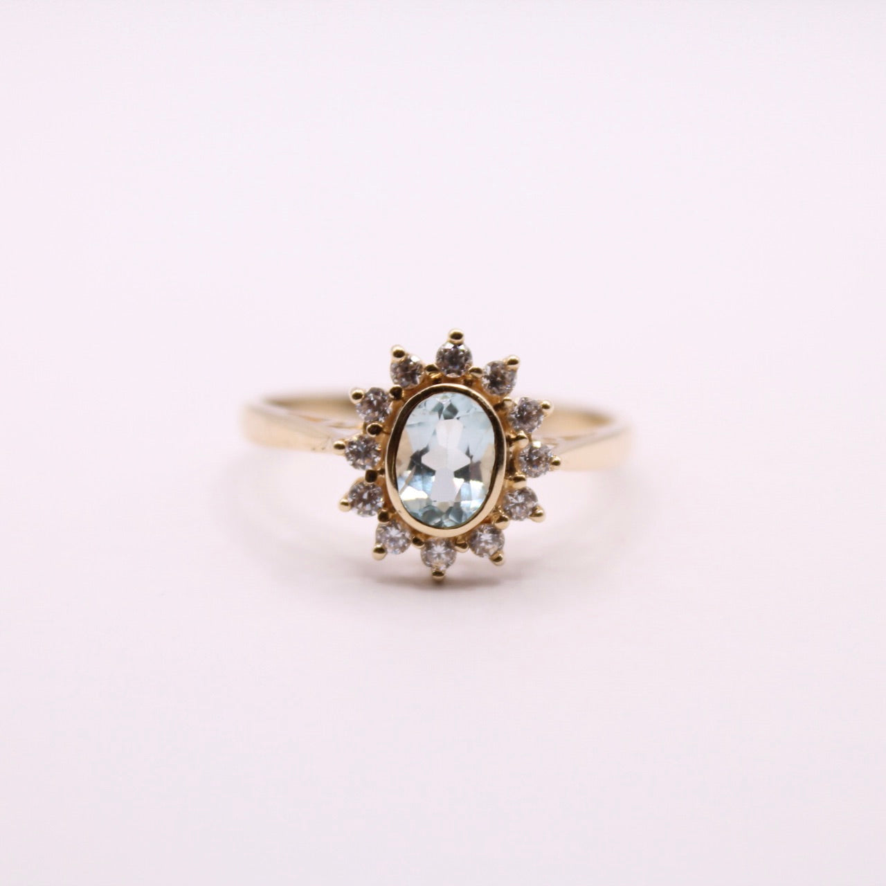 Aquamarine Lady Di Ring