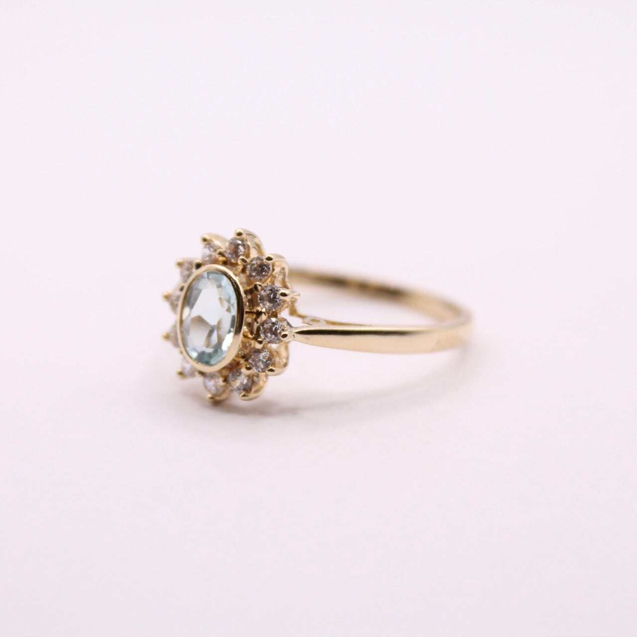 Aquamarine Lady Di Ring