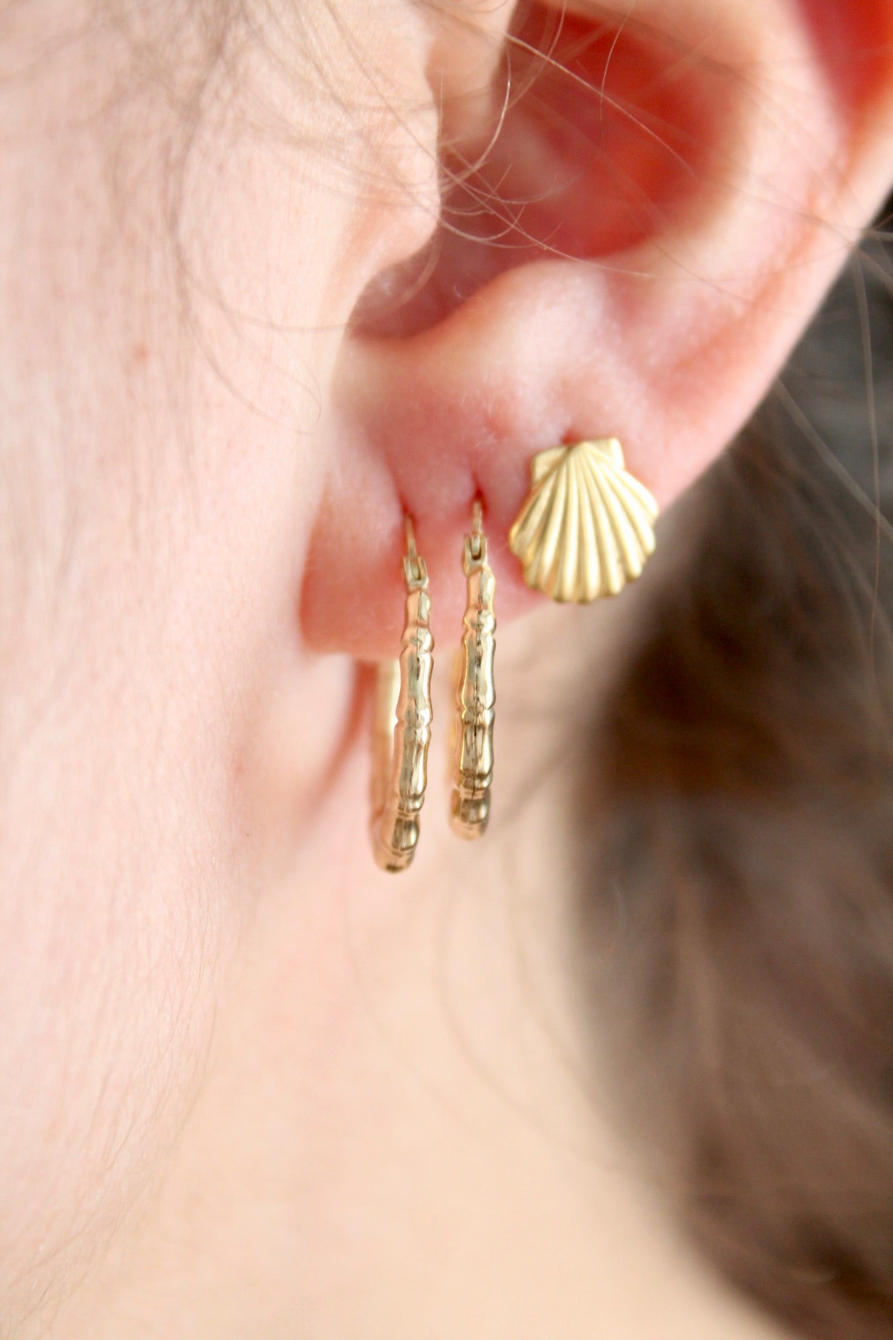 Bamboo Hoop Earrings