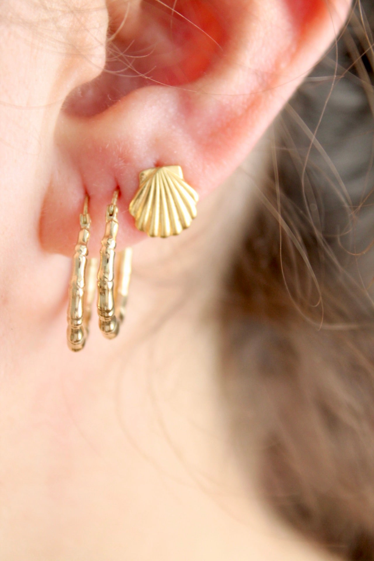 Bamboo Hoop Earrings