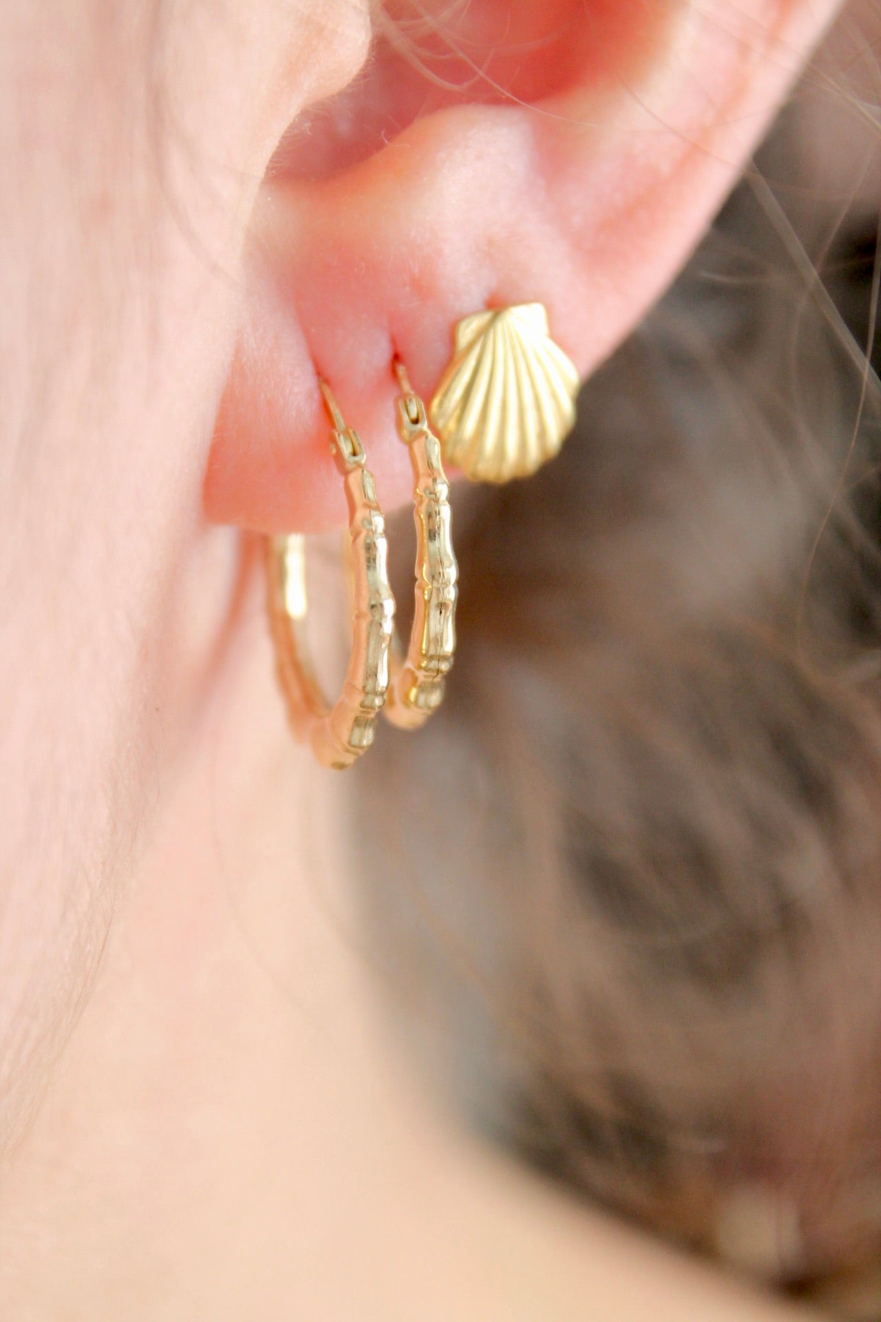 Bamboo Hoop Earrings