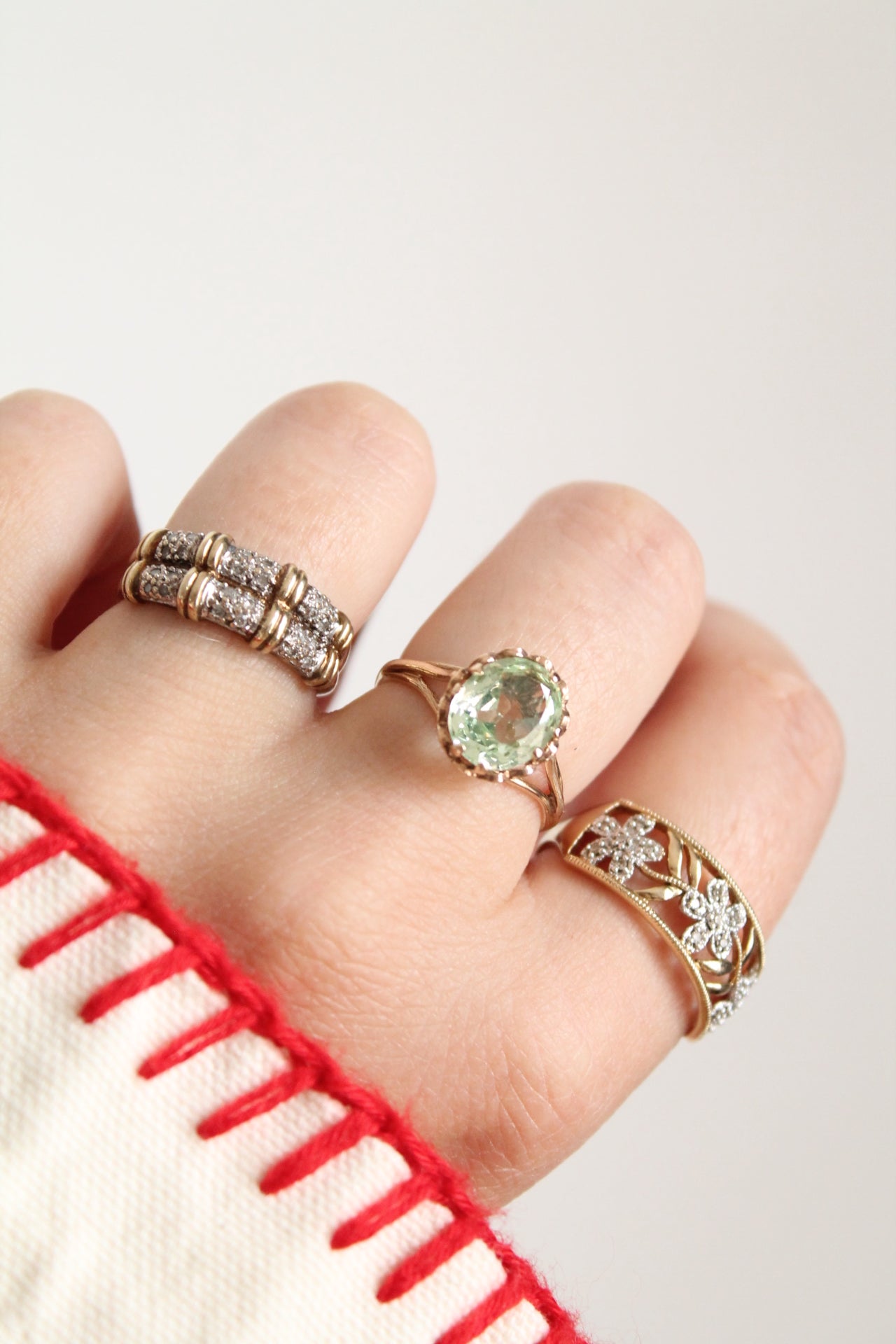 Double Diamond Bamboo Ring