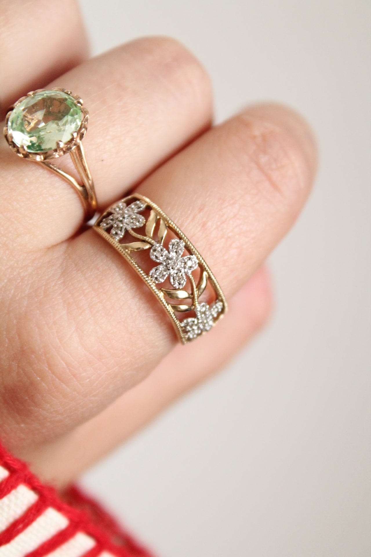 Diamond Flower Band Ring