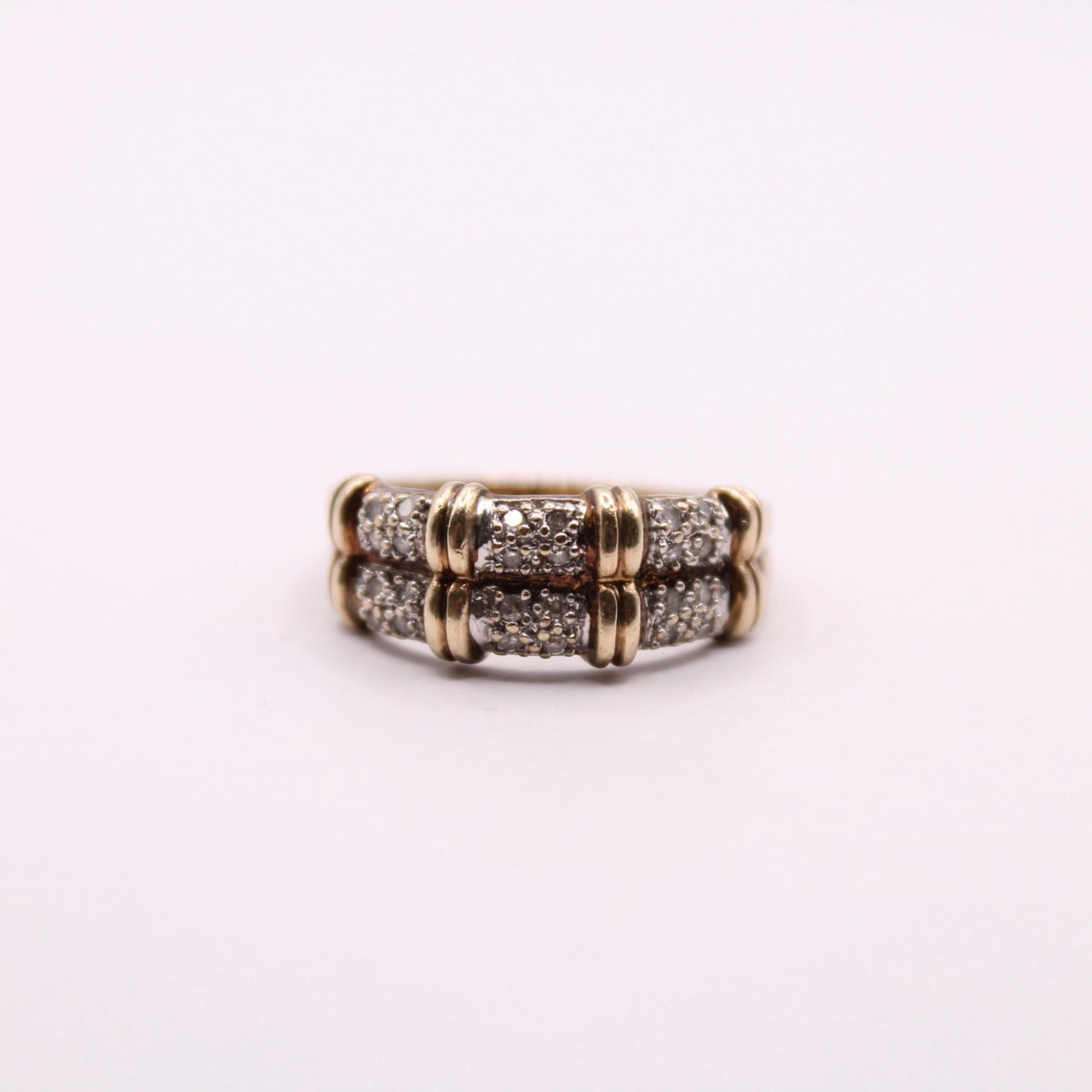 Double Diamond Bamboo Ring
