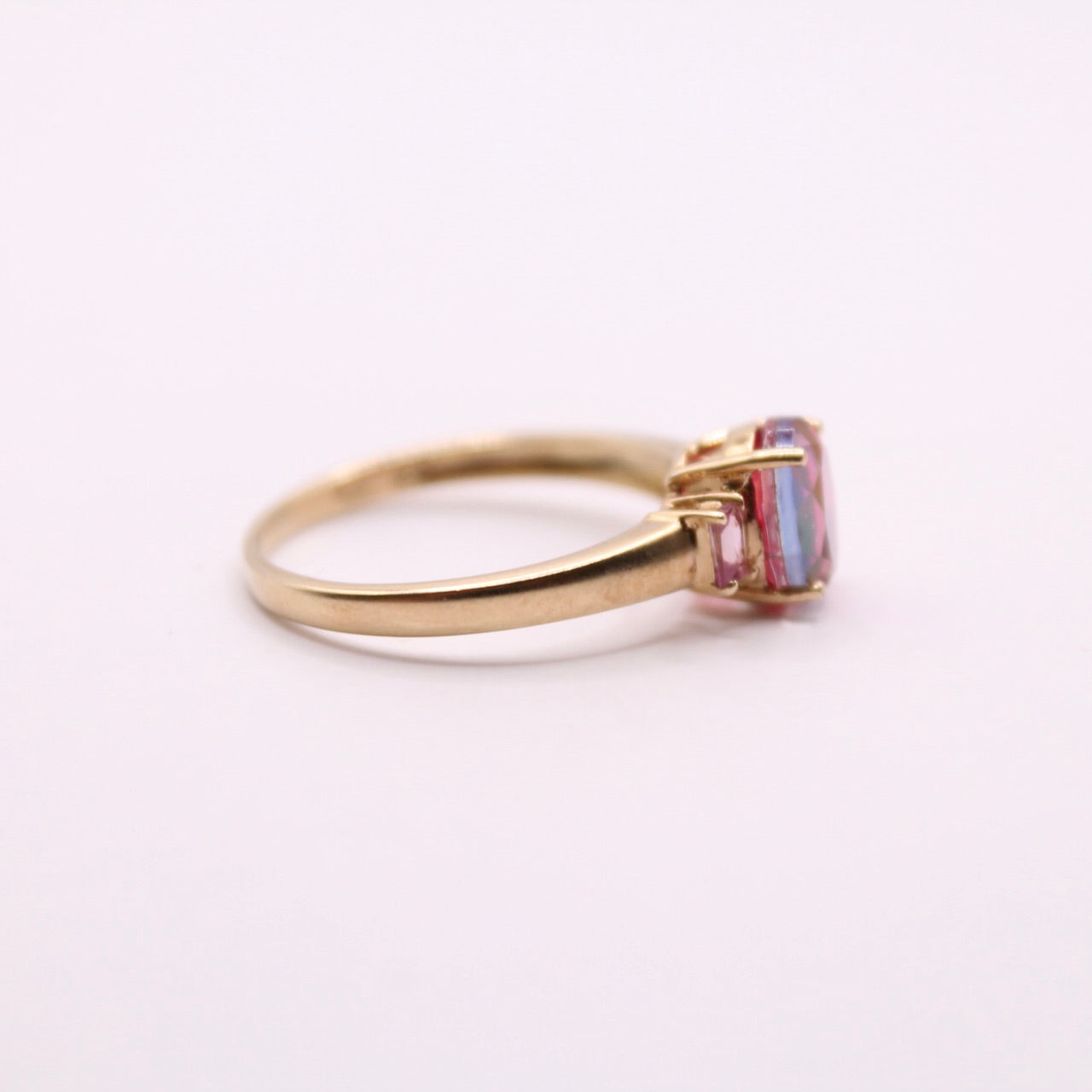 Pink Mystic Topaz Trilogy Ring