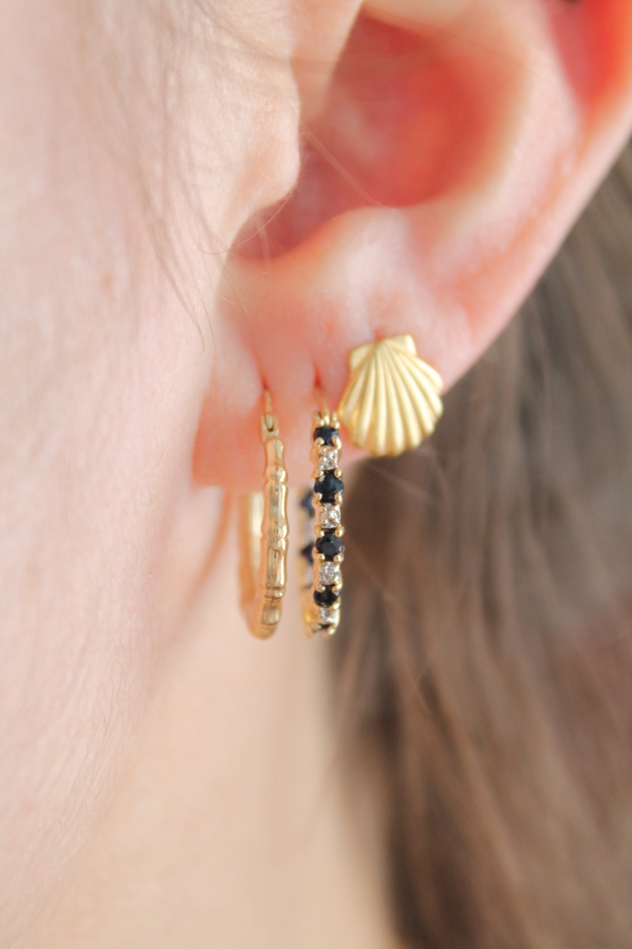 Sapphire & Diamond Hoop Earrings