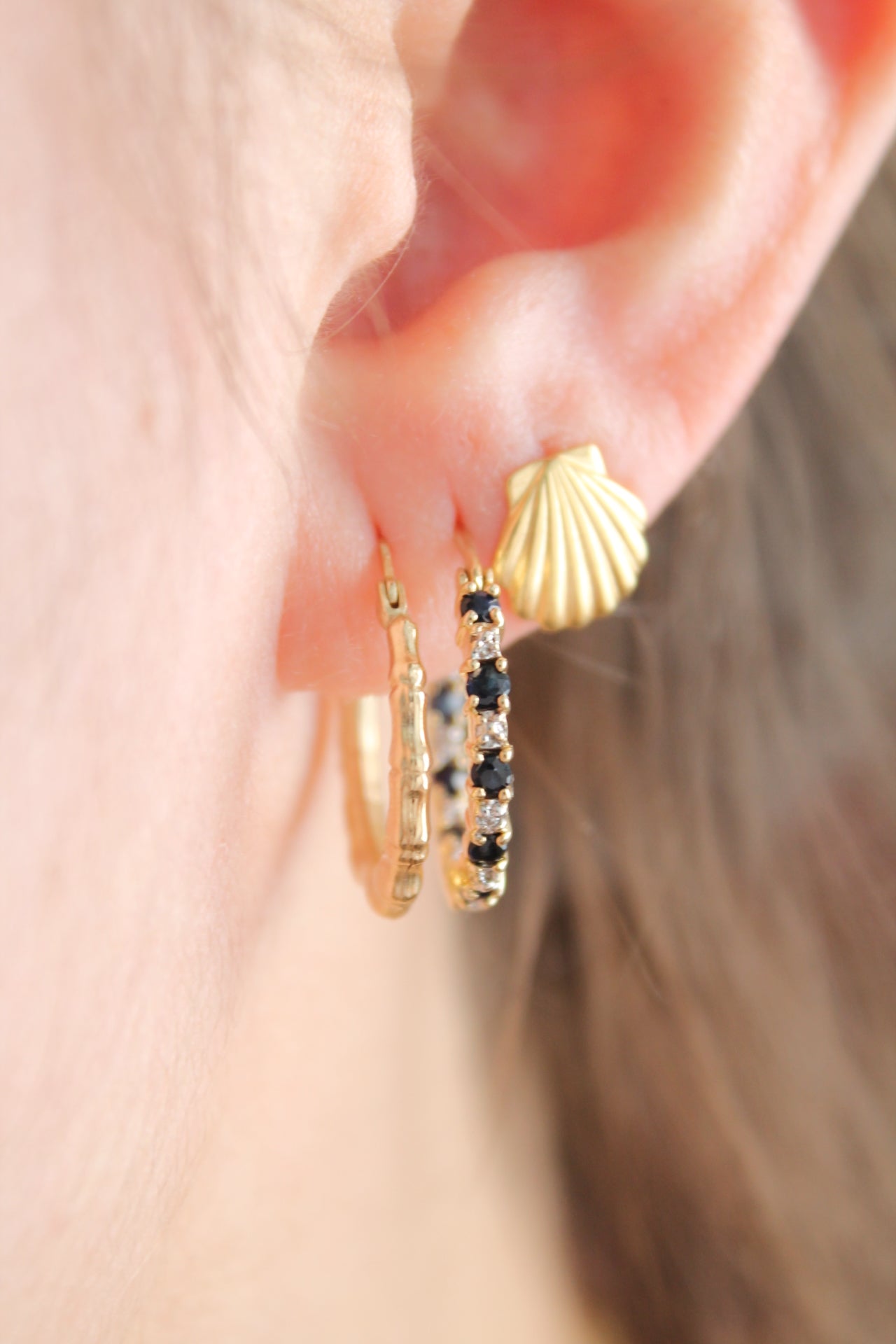 Sapphire & Diamond Hoop Earrings