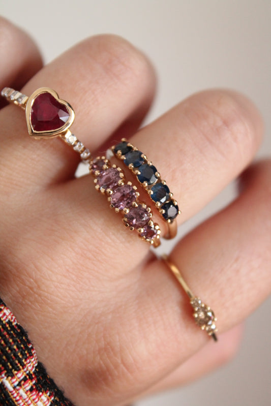 Sapphire Row Ring