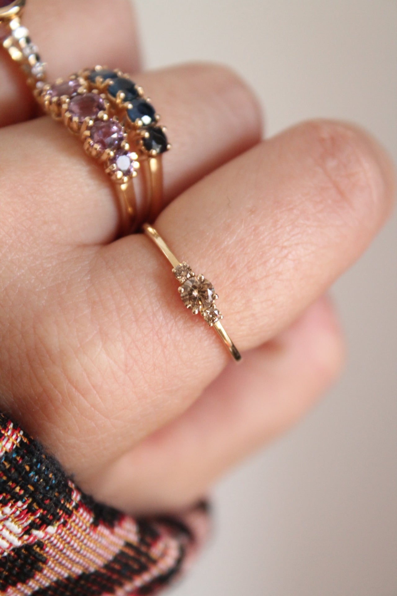 Champagne Diamond Trilogy Ring