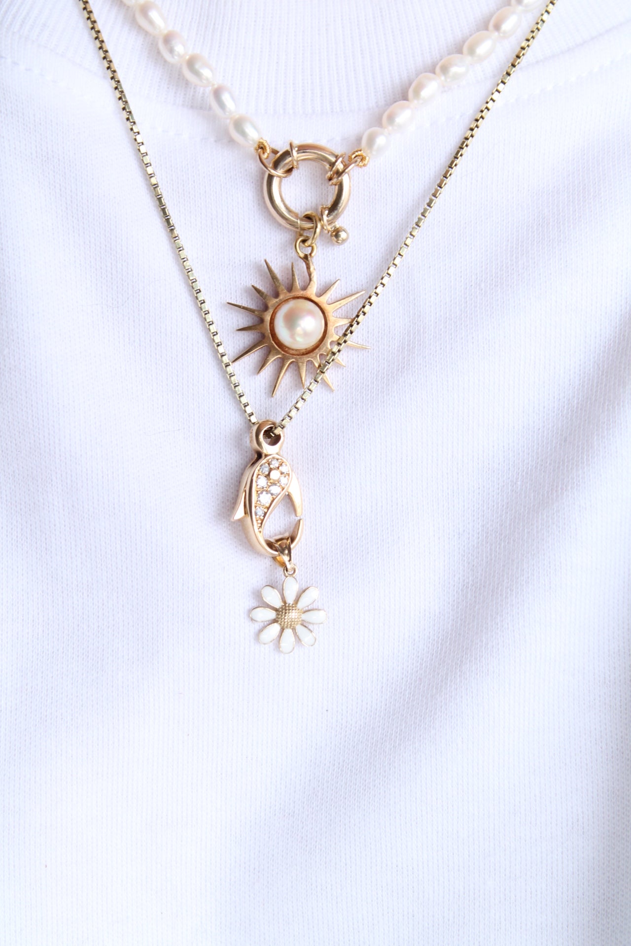 Enamel Daisy Flower Charm