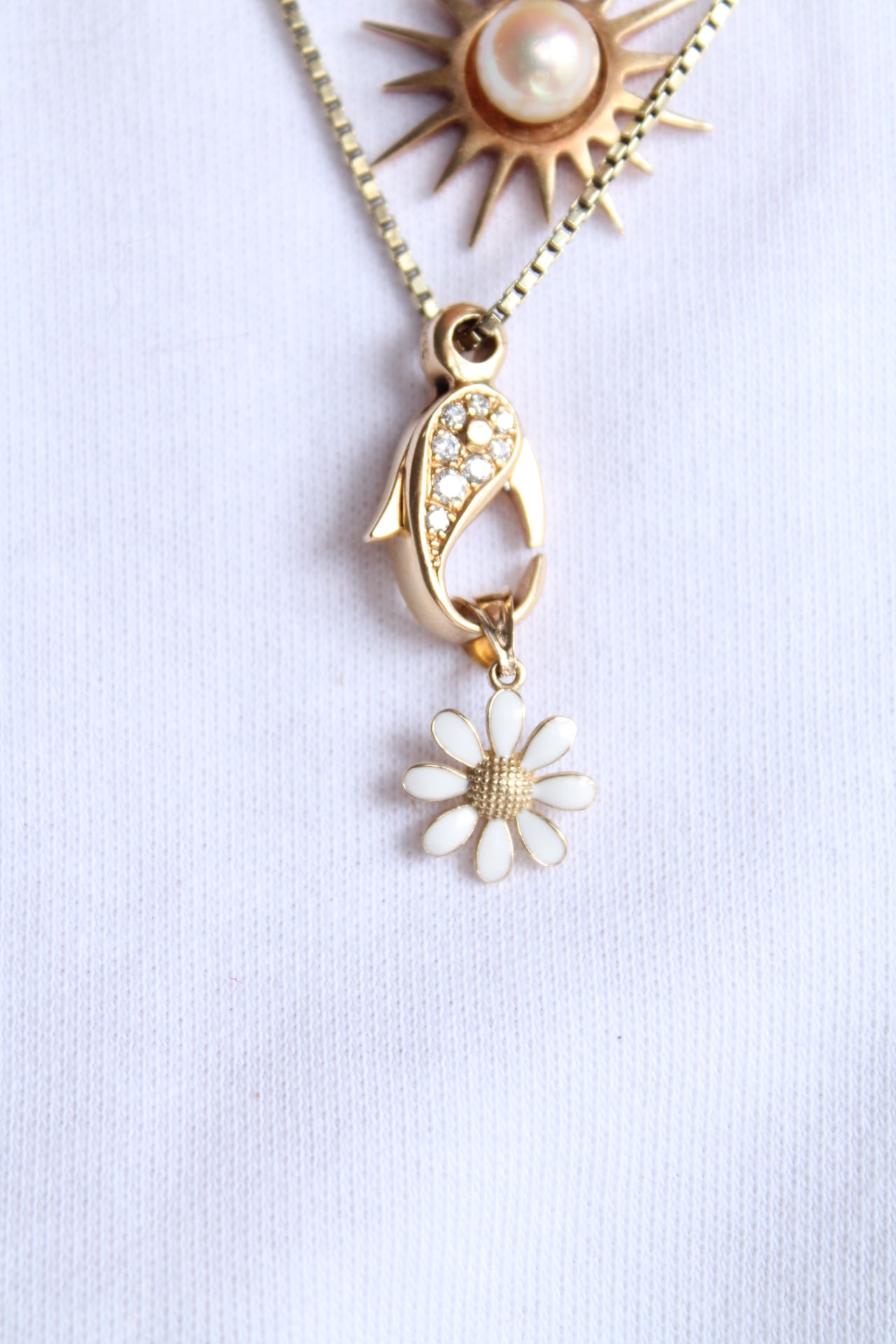 Enamel Daisy Flower Charm
