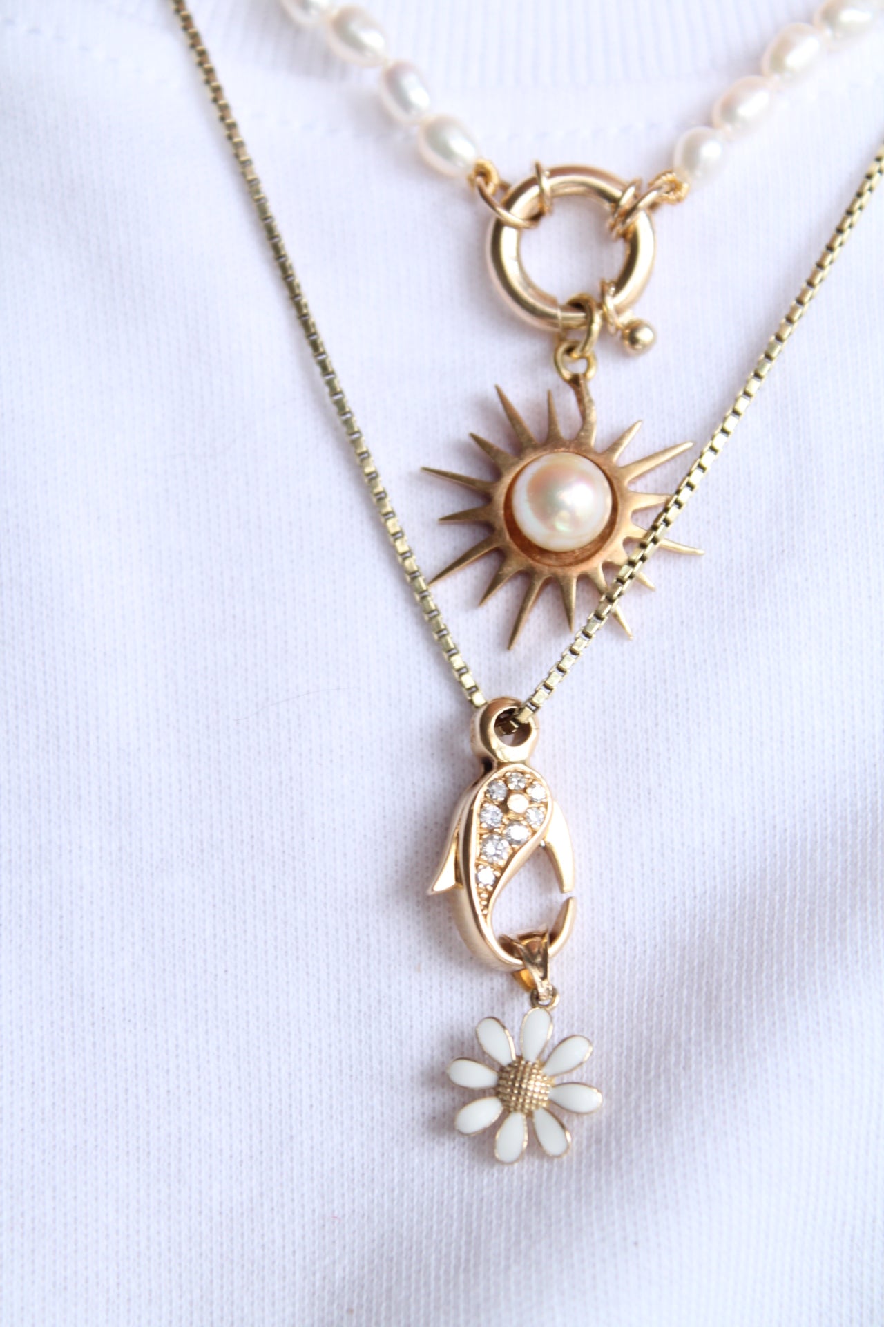 Enamel Daisy Flower Charm
