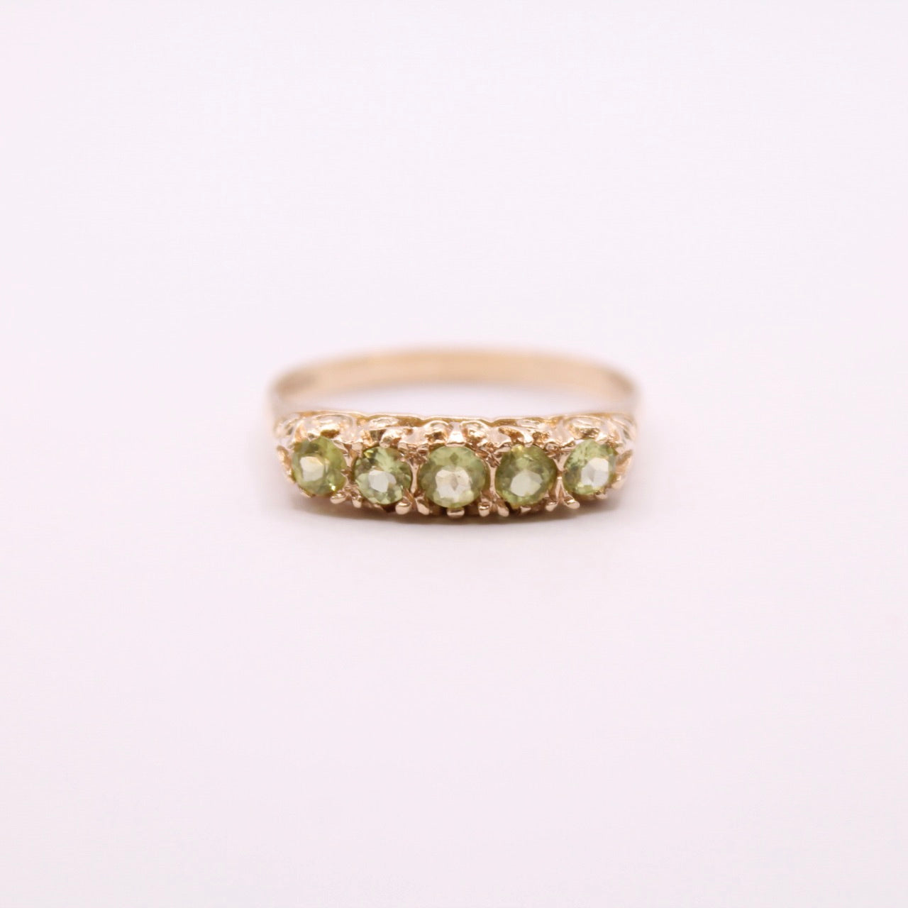Victorian Peridot Row Ring