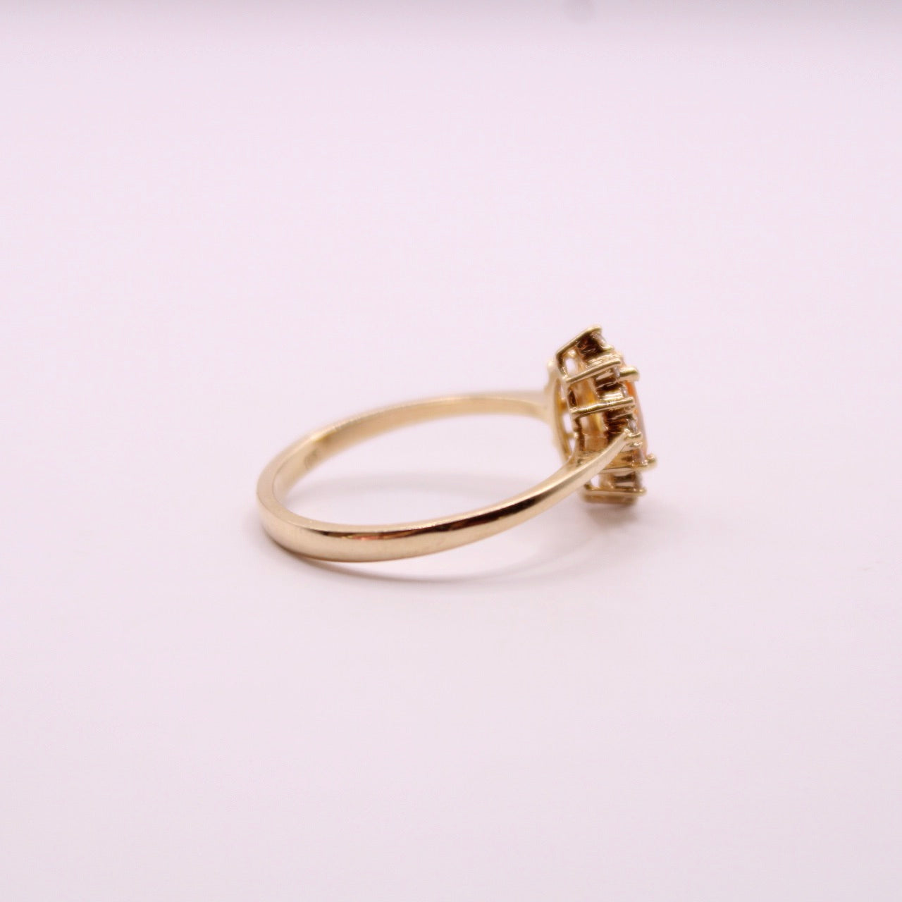 Orange Sapphire & Diamond Cluster Ring