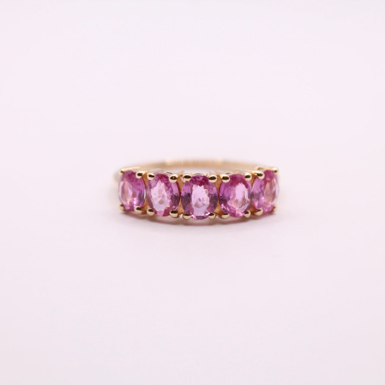Pink Sapphire Row Ring