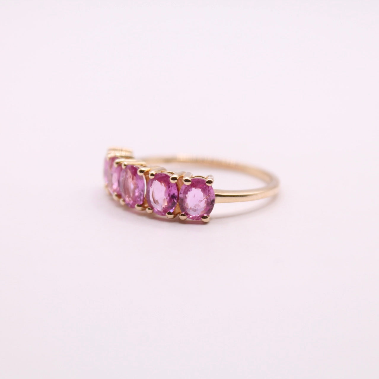 Pink Sapphire Row Ring